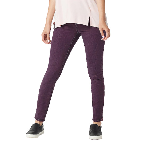 H by Halston 4 Regular Premier Denim Overdye Ankle Jeans Royal Garnet - Picture 1 of 8